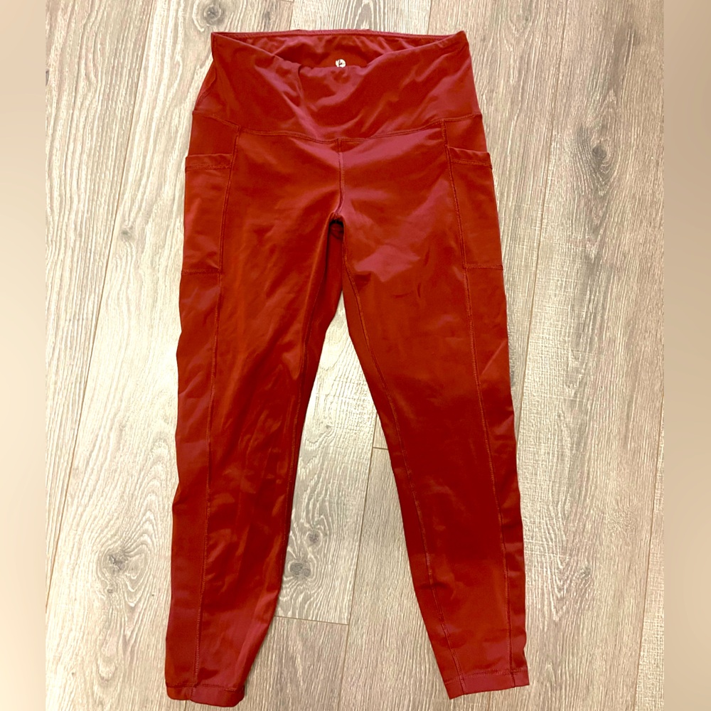 90 Degrees Burnt Orange  High-Waisted Leggings